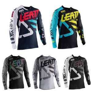 Jersey Cycling Sets Mountain Bike Team Downhill Jersey MTB Offroad DH Rower Locomotive Shirt Cross Country Mountain MTB LEATT Racing Jersey 230731