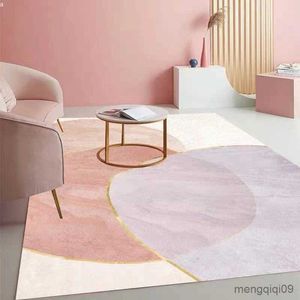 Carpets Pink Girly Carpet Living Room Sofa Coffee Table Carpet Abstract Gradient Simple Bedroom Bedside Rug Floor Mat Tapis De Chambre R230801