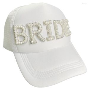 Cappellini da baseball Berretto da baseball da sposa Pearl TRIBE Sposa MR Decorazione Regalo da damigella d'onore Squadra Addio al celibato Po Puntelli Giorno della lettera