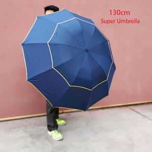 Umbrellas Super Big Top Quality Umbrella Double Strong Rain Woman Windproof Paragua Male Women Sun 3 Floding Fashion Business Men Umbrella 230731