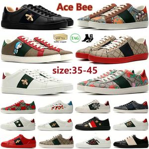 2024 Luxury Designer Shoes Mens Womens Cartoons Casual Shoe Bee Ace Genuine Leather Tiger Snake Embroidery Stripes Classic Men Sneakers 35-45