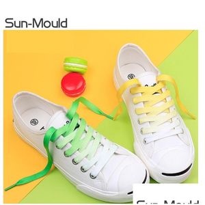 Shoe Parts Accessories New Flat Shoelaces Dress Canvas Lace Sneaker Boots Laces Uni Strings Shoelace Quality Tie Drop Deli Series Randomly