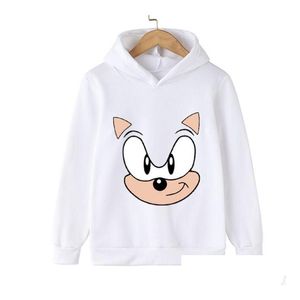 Bluzy bluzy wiosna 2022 Sonic Hoodie Boys Teens Fall Ubrania odzieży wierzchnia Dzieci Długie rękaw Dorad