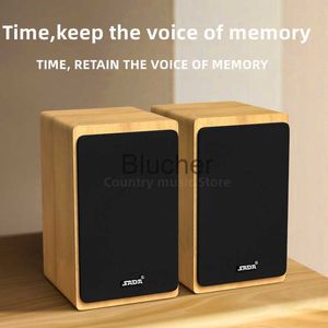 Datorhögtalare Wood Desktop Computer Bluetooth Speaker HiFi Shock Stereo Super Large Heavy Bass Speam Subwoofer Sound Column X0801