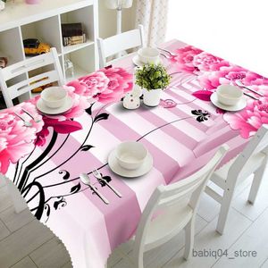 Table Cloth New Butterfly Print Rectangle Table Cloth Waterproof Wedding Decoration Tablecloths Table Cover Home Decor R230801