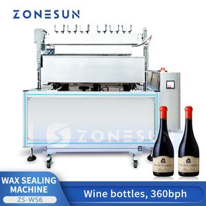 ZONESUN ZS-WS6 Semi Automatic Wine Bottle Wax Dipping Machine Sealing Wax Top Dual Tank