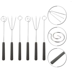 Dinnerware Sets 6 Pcs Chocolate Fork Kitchen Gadgets Utensil Set Cake Tool Stainless Steel Toppers