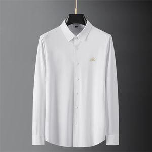 Новые осенние мужские рубашки роскошные с длинным рукавом корона вышивка повседневные мужские рубашки модные рубашки для бизнес -мужчина плюс размер 4xl