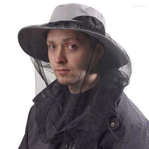 Cappelli a tesa larga Outdoor Mesh Anti Mosquito Hat Protezione solare Secchio ad asciugatura rapida Pesca Alpinismo Parasole multifunzionale