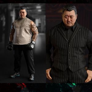 Action Toy Figures In Stock OneToys OT017 1 6 Reactionary Gang Leader Image Black Vertical Pattern Suit Tattoo Body Full Set 12'' Figure 230731