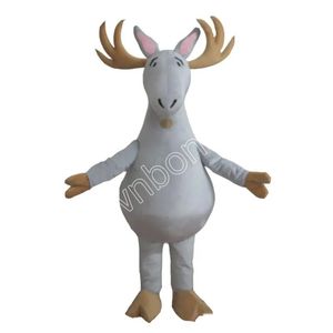 Alta qualidade Grey Deer Mascote Animal Traje Roupas Adultos Festa Fancy Dress Outfits Halloween Xmas Outdoor Parade Ternos