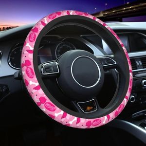 Steering Wheel Covers 37-38 Car Cute Poodle Animal Dog Anti-slip Braid On The Cover Car-styling Accessories