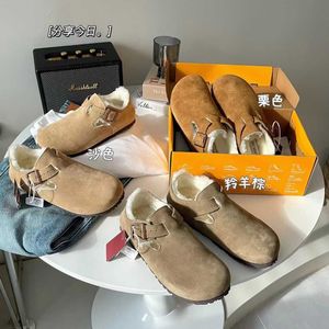 Casual Shoes Sangpo Boken Shoes New Boken Cork Full Bag Scalp and Hair Integrated Warm Wool Boken Women's Shoes