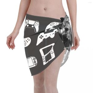 Women's Swimwear Video Games Gamer Sexy Women Cover Up Wrap Chiffon Pareo Sarong Beachwear Fashion Bikini Cover-Ups Skirt Swimsuits