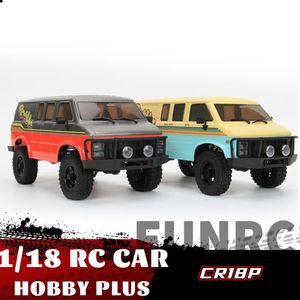 Carro elétrico RC HOBBY PLUS WD 2 4 GHz 1 18 CR18P ROCK VAN RC modelo de controle remoto veículos plano esportes crianças adultos brinquedo presente 230801