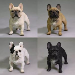 Action Toy Figures Mr Z 1 6 Scale Lifelike Standing French Bulldog Resin Animal Dog Pet Carve Model For 12 Inches Accessories Toys 230731