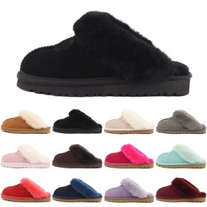 Stivali Ciabatte firmate Ciabatte in pelliccia di castagno Pelle di montone Shearling Ciabatte Tazz Donna Uomo Ultra Mini Platform Slip-on Scarpe Suede Upper Comfort Autunno Inverno uggity