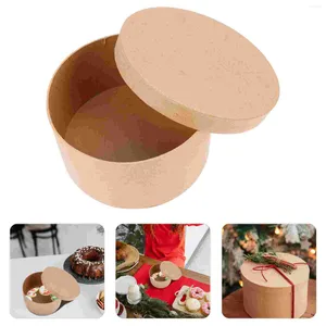 Storage Bags Round Cake Box Cookie Holder Containers Food Soap Candy Paper Kraft Home Gift Accessory Packing Supplies Stand