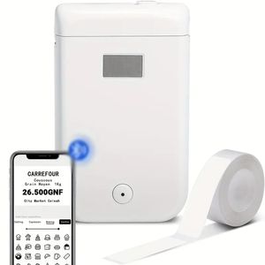 Mini Thermal Printer, Label Maker Machine Tape inkluderade D10 Portable BT Pocket Phone Printer, flera mallar tillgängliga för telefonplattor Lätt att använda kontorshem