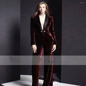 Erkekler Suits High Street Women's Velvet Suit Prom Elbise Özel Lüks 2 Parçalı Ceket Pantolon Partisi Kısa Setler Kadın Giyim Formal Seti