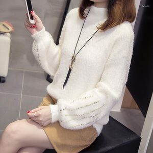 Women's Sweaters Lady Nailed Pearl Sweater Female Long Sleeve Clothes Girls Leisure Knitted Wear Imitating Shirt Lantern Moisture B9679