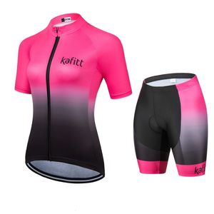 Rowerowe koszulki Kafitt Pink Womens Professional krótkie rękawowe spójne patyki feminino ciclismo Pants 20D Padanie żelowe Summer 230801