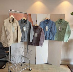 2023 Erkek Ceketler İş Kıyafetleri Moda Markası Carhart Tuval Yıkanabilir Balmumu Boyalı Detroit Ceket Amerikan Tarzı İş Giyim Etiketi Gevşek Tasarım999