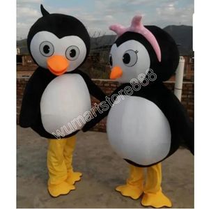 Traje de mascote dos desenhos animados, fantasias de mascote de pinguim, Halloween, evento de Natal, fantasias de RPG, vestido de jogo de pele, traje de conjunto