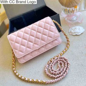 CC Cüzdan 5A19cm Kadın Cüzdan İki Ton Zincir Kart Tutucu Torbaları Klasik Mini Flepted Gold Matelasse Zincir Crossbody Omuz Omuz Lüks Tasarımcı