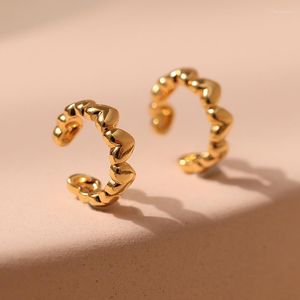 Hoop örhängen koppar pläterad 18k guld kreativ design hjärtformad kvinnliga smycken personlighet enkel mångsidig vintage mode