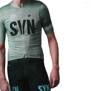 Giacche da corsa Maglia MTB SYN Team Race a 4 colori 2023 Tuta da ciclismo a maniche corte blu bianca di alta qualità Abbigliamento sportivo da uomo