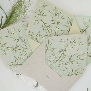 Gift Wrap 5pcs/lot Bamboo Envelopes For Wedding Invitations Post Cards Lining 160X113mm