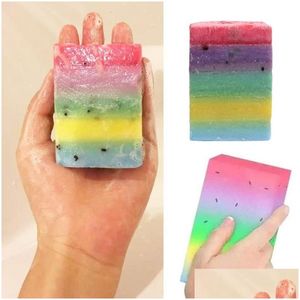 Sapone fatto a mano Arrivi Thailandia Frutta Plus Mix Colore Cinque pelle sbiancata 100% Gluta Rainbow Drop Consegna Salute Bellezza Bagno Corpo Dh5Pb