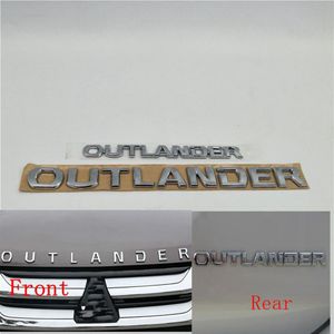 Für Mitsubishi Outlander Front Bonnet Emblem Rear Trunk Tailgate Logo Symbol Decal2145
