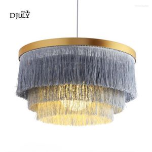 Pendant Lamps Nordic Romantic Princess Bedroom Lights Silk Thread Hanging Lamp For Living Room El Home Deco Fabric Light Fixtures