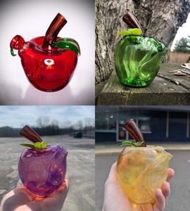 Винтажный Apple Glass Bong разные цвета качество качества трубы какала кальян Bong Оригинальная заводская прямая продажа может поставить логотип клиента от DHL UPS CNE