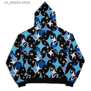 Herrtröjor tröjor zip up hoodie roliga stjärnor grafiska tryck hiphop streetwear herrtröja gotiska harajuku grunge y2k män hoodie klädjacka t230731