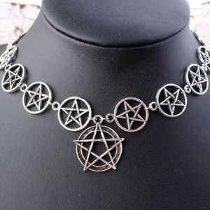 Naszyjniki wiszące 1pcs supernatura pentagram religijne wicca vidchcraft Naszyjnik pogan wiszący l szyi biżuteria do kreatywnych prezentów