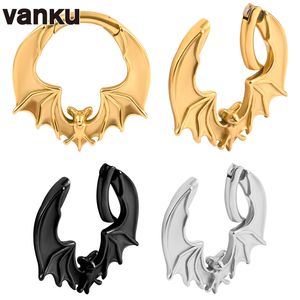 Navel Bell Button Rings Vanku 2pc Unique Fashion Stainless Steel Animal Bat Ear Weight Stretchers Body Jewelry Earring Piercing Expanders Gauges 230731