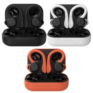 Mobiltelefonörlurar i öronstrådlösa öronsnäckor över örat med Earhooks Trådlös öronskydd Sports headset IPX6 Vattentät smart Touch Control Noise 230731