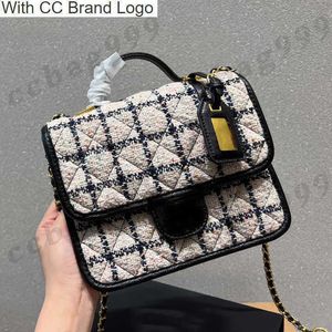 Cc totes womens classic mini lana tofu tote borse a messaggero tweed oro oro hardware in metallo oro trapuntato catena matelasse con borse di vanità per esterni wal