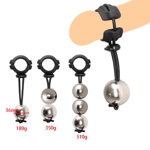 Cockrings DIY Weight-bearing Cock Ring Drop Ball Penis Heavy Stretcher Penis Erection Enlarger penile training Pendant Sex Toys For Men 230801