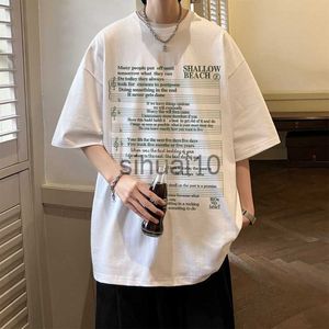 メンズTシャツレトロメンズTシャツファッションY2K楽譜プリント半袖特大サイズ5xl Tshirtユニセックスサマーヒップホップ男性トップJ230731