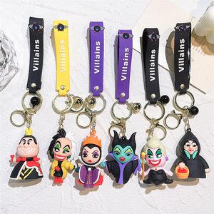 Cute Anime Keychain Charm Key Ring Fob Pendant Lovely American The Villainous Wicked Witch Doll Couple Students Personalized Creative Valentine's Day Gift A8 UPS