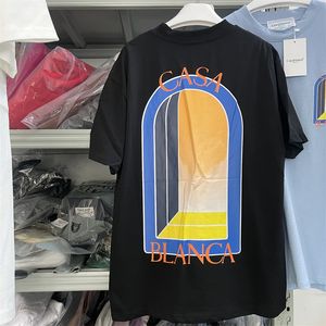 男性用のTシャツ夏のカサブランカTシャツ高品質のレタープリント半袖トップカサブランシャツ綿Tシャツ男性女性カサブランカスシャツ827