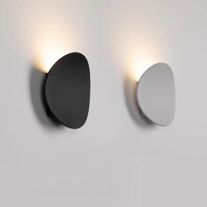 Wall Lamp Modern Indoor Outdoor 7w Led Bathroom Bedside Stair Aisle Sconce Light Black White Aluminum Lighting Fixture