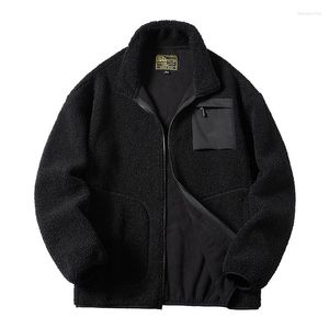 Herrenjacken Unisex Lammwolle Teddymantel Männer Frauen Kaschmir Flce Jacke Tn Paar Warme Kleidung 2023 Junge Mädchen Varsity Techwear Frühling