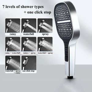 Bathroom Shower Heads large Area Shower Head 7 Modes Adjustable High Quality High Pressure Water Saving Flow Shower Faucet Nozzle Bathroom Accessories 230731