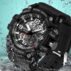 남성 패션 아날로그 석영 듀얼 디스플레이 시계 최고의 브랜드 유명한 유명한 LED 디지털 전자 손목 시계 MAN RELOJ208T를위한 남성 시계