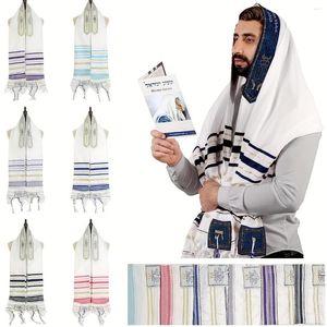 Sciarpe 1 Pz Musulmano Sciarpa Hijab Messianico Ebraico Israele Tallit Preghiera Scialle Con Borsa Talis Regali Per Donna Donna Uomo Islam Turbante